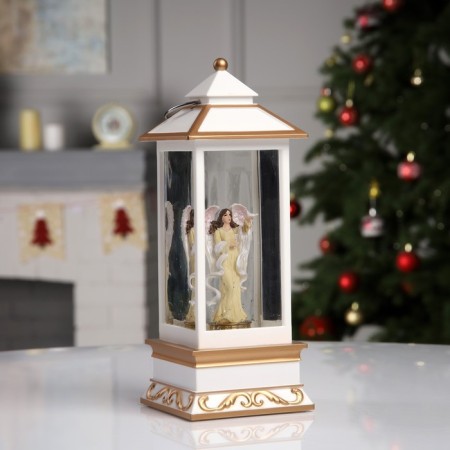 LED figure “Lantern with an angel” 10.5 × 26 × 10.5 cm, plastic, AAX3 batteries (not in the kit), USB, glow warm white-1