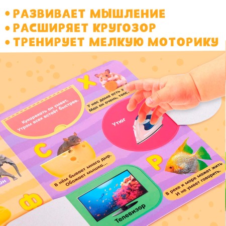 Cardboard book with windows "Alphabet", 10 p.-3