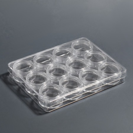 A set of jars for decor, 12 pcs, in an organizer, 4 ml, 12 × 10 × 3 cm, the color is transparent-3