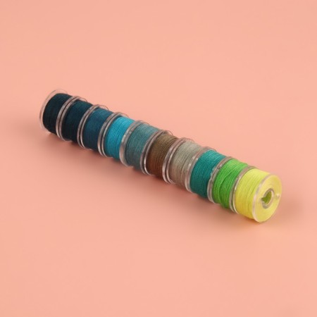 A set of rods with threads, in the organizer, d = 20 mm, 10 pcs, color is green spectrum-4