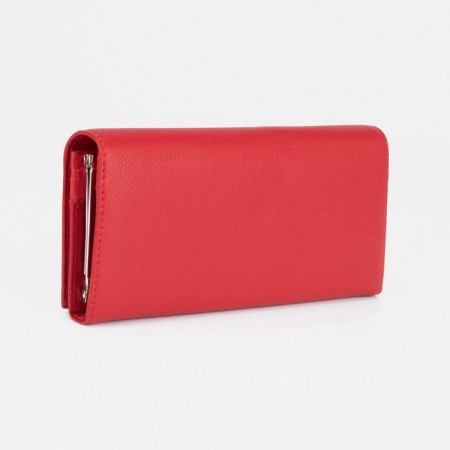 Women's wallet on magnets, red color-1