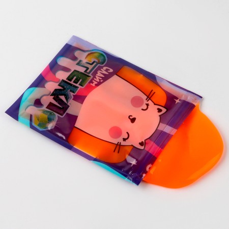 Slime "Glass" Orange Neon, in Doy Pak, 90 g-1