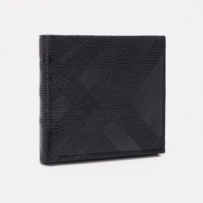 Male purse without fastener, department for bills, for maps, black color