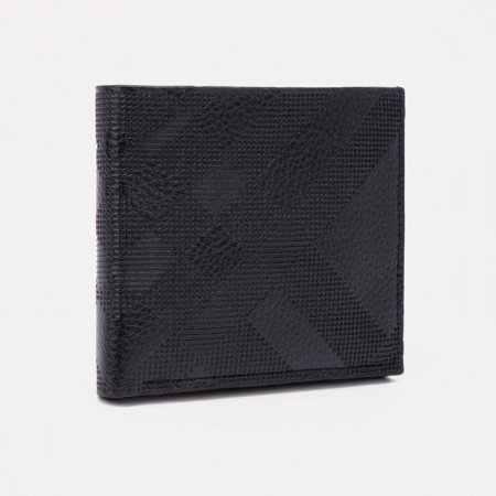 Male purse without fastener, department for bills, for maps, black color