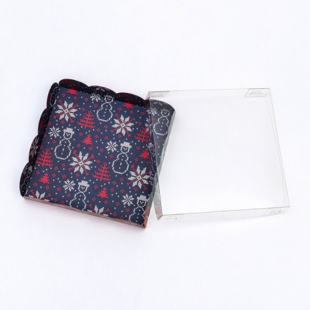 Bearbox, confectionery packaging, "Santa Claus at the Christmas tree", 15 x 15 x 3 cm, new year-2