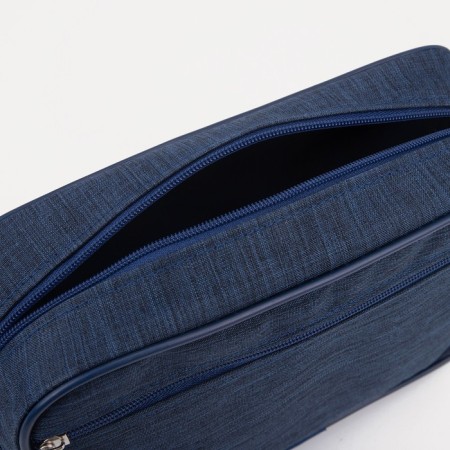 Lightning cosmetic bag, external pocket, blue color-2