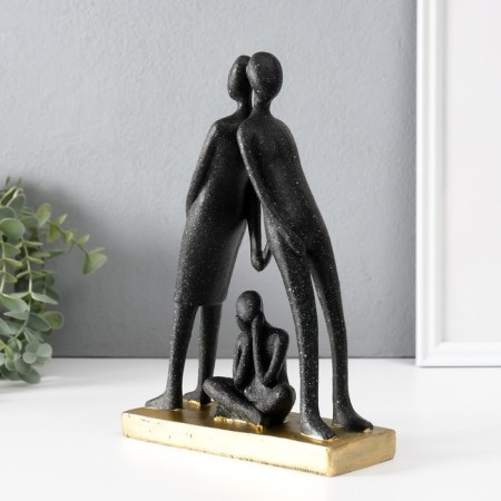 Souvenir Polystone "House there is the family" Black 7x17x24.5 cm-1