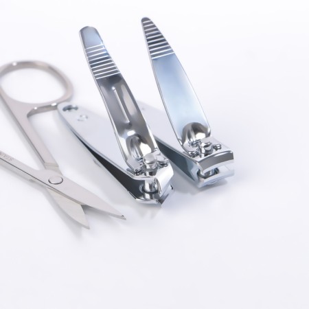 Manicure set "Stone", textured, 6 items, in case, cream color-5