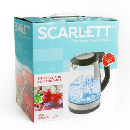 Electric kettle Scarlett SC-EK27G19, glass, 2.2 l, 1850-2200 W, backlight, black-5