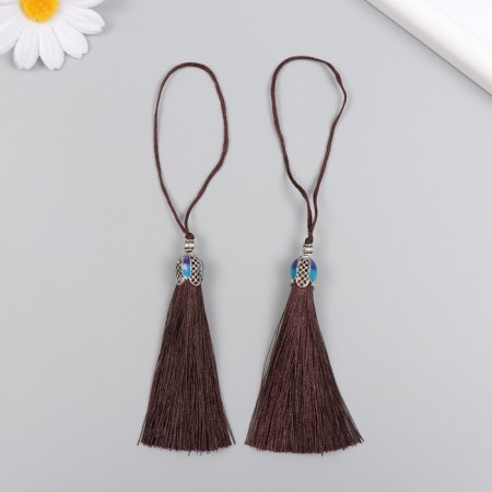 Decor for creativity textiles "The brush of the padishah" topics. Brown set 2 pcs 9x1 cm