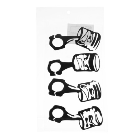 Sticker on the car "Piston", 20 × 10 cm, mix, set 4 pcs,-4
