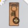 A metal keychain, glass with a carbine "Flower and patterns in the medallion" Bronze 9.5 cm