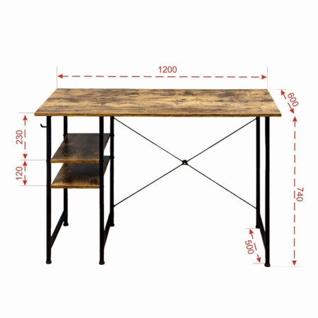 Written table "Brooklyn", 120 x 60 cm, metal, MDF-2