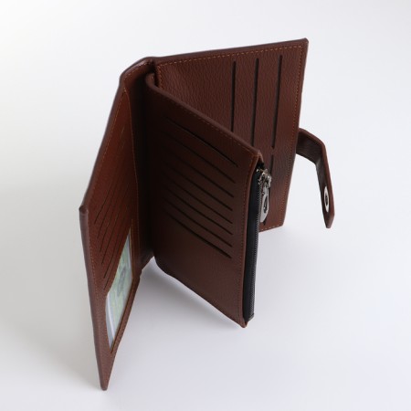 Male purse on a magnet, brown color-5