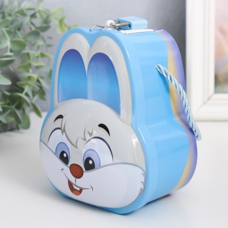 Piggy bank Metal with a lock "Bunny/bunny" mix 12x9x14 cm-4