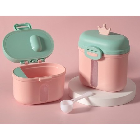 Container for storing baby food "Crown", 360 gr., Pink color-2