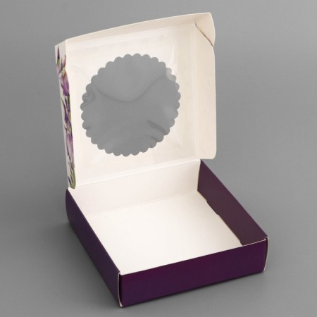 Box a gift team with a window, packaging, "the most beautiful", 11.5 x 11.5 x 3 cm-3