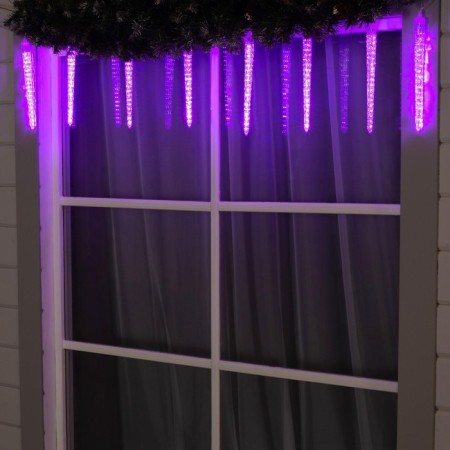 Garland “icicles rhyflated” 2.5 × 0.3 m, IP65, transparent thread, 192 LED, pupil glow with a drain effect, 12 V
