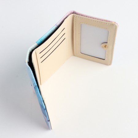 Women's wallet on the button, lilac color-2