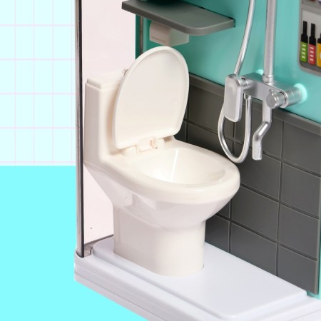 A set of furniture for dolls "Bathroom": a bathroom, a sink, post -deck-7