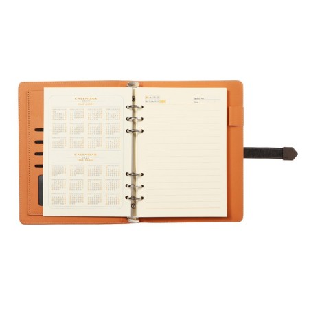 Organizer on the rings, A5 format, 90 sheets, line, with a knife, cover of the leather mix-7