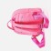 A backpack with a zipper, 4 external pockets, pink color