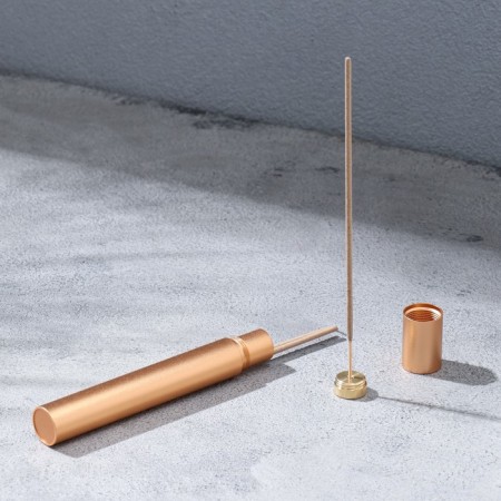 Penal for storing incense, gold, metal, with incense-2