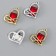 Decor for creativity metal, rhinestones "heart in binding" set of 4 pcs 2.7x2.2 cm