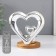 Ceramics candlestick per 1 candle "Two hearts" silver 11x8x12.5 cm
