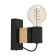 Sconces Bailrigg, 1x40W, E27, H135, steel, wood, black, brown