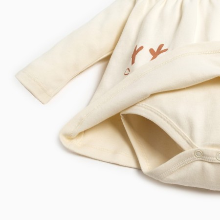 Body dress I am "Merry XMAS", height 62-68 cm, beige color-4