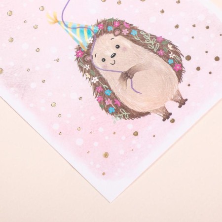 Congratulatory card on watercolor cardboard with embossing "I wish happiness", 10 × 15 cm-2