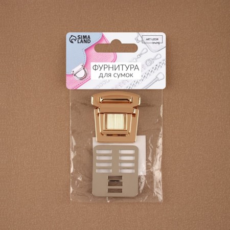Bag's fastener, 3.5 × 3.8 cm, gold color-6