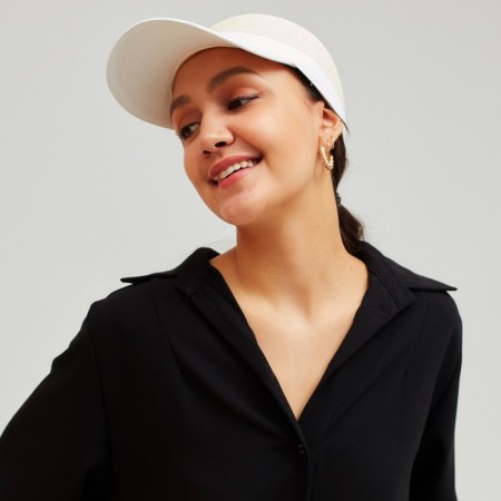Cap female wicker minku Milk color, size 56-58-3