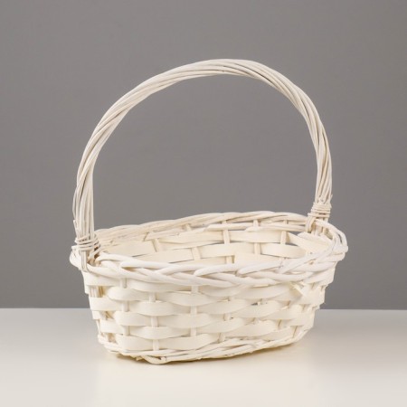 Set of wicker baskets, 47x39x17/43, 40x32x15/38, 33x25x13/33 cm, 3 pcs., Bely, Ivas-3