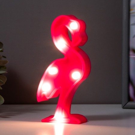 Flamingo nightlight 5 LED battery 3XAAA Pink 7.5x3x15.3 cm Risalux-2