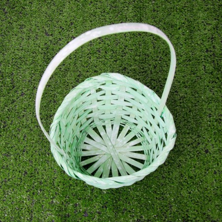 Set of wicker baskets, bamboo, 3 pcs., Light green color-1