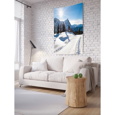 Decorative panel with photo printing "Snow hills", vertical, size 100x150 cm