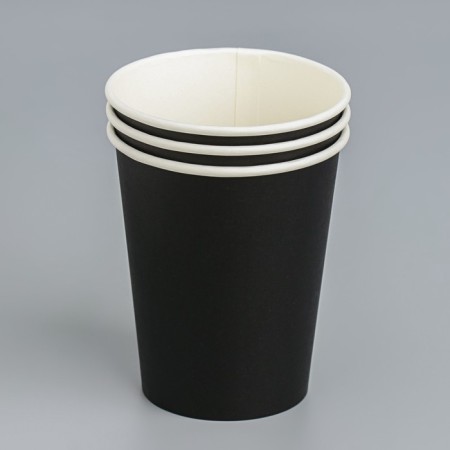 Paper glass "Black" 250 ml, diameter 80 mm-1