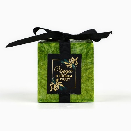 Interior New Year's Candle "Miracles" for the New Year, Green, 5 x 5 cm-4