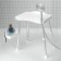 Apollo seat for the bathroom, with a holder, shelf, aluminum, plastic, 30x43 cm, white color