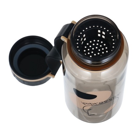 Water bottle, 600 ml, 20 x 7 cm, with sieve, brown-2