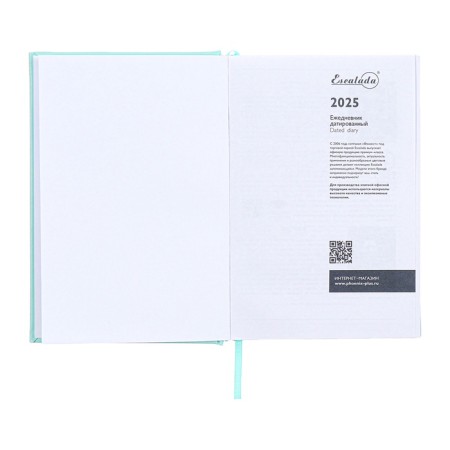 Dated 2025 diary, A5, 176 sheets of Escalada, a solid cover of artificial leather with foam rubber, pancake embossing, liesse, block 70 g/m2, green-4