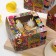 Packaging for 4 cupcakes with a hippie window, 16 x 16 x 10 cm
