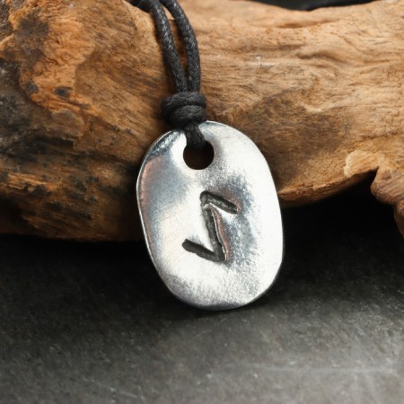 Amulet "Scandinavian runes", Runa Eyvaz, 21x29mm, metallic-1