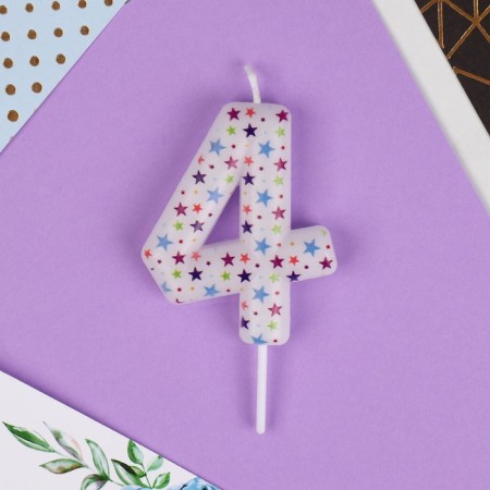 Candle for the cake, number "4", 5.5 x 8 cm.-2