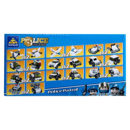 Block designer "Police transport", 10 types, mix-13