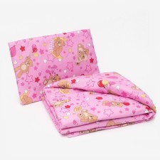 A set in a bed for a girl blanket (110*140cm) with a pillow (40*60cm) calico, synthetic winterizer, mix