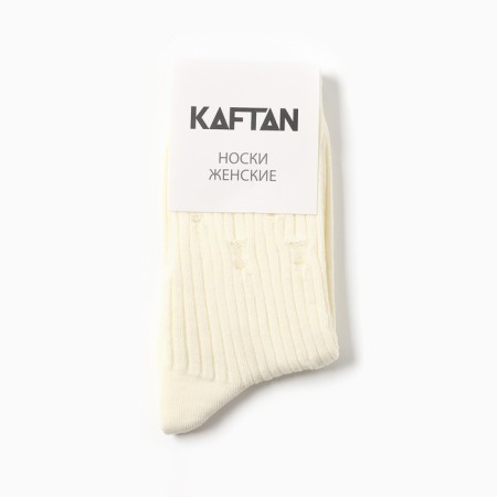 Women's socks kaftan torn into a rib size 36-40 (23-25 ​​cm), milk-3