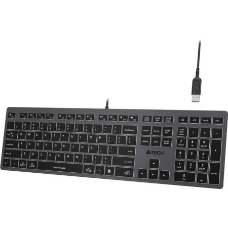 Keyboard A4Tech FSTYLER FX60H Gray USB Slim Led (FX60H GREY/White)-9